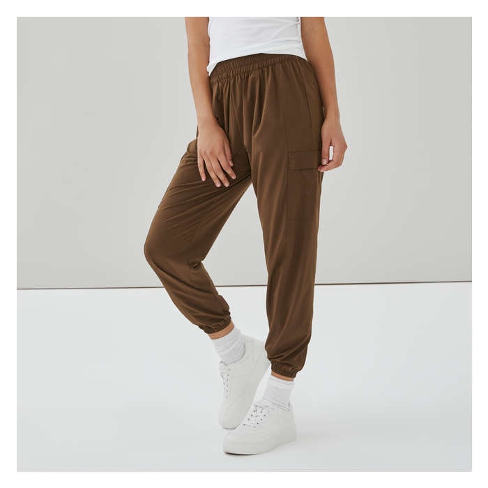 Women's Active Cargo Crop Jogger - Khaki Brown
